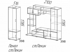 Гостиная Пекин с пеналом Венге-Лоредо в Магнитогорске - magnitogorsk.mebel74.com | фото 3