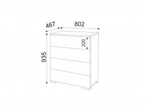 Комод 4 ящика Осло М05 ручка торцевая Кашемир в Магнитогорске - magnitogorsk.mebel74.com | фото 2