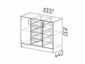 Комод К1000-2Д ЛДСП ясень шимо в Магнитогорске - magnitogorsk.mebel74.com | фото 2