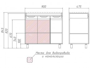 Комплект мебели для ванной 3D 90 в Магнитогорске - magnitogorsk.mebel74.com | фото 4