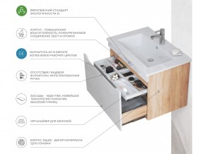 Комплект мебели в ванную Grani 750 дуб сонома подвесной в Магнитогорске - magnitogorsk.mebel74.com | фото 5