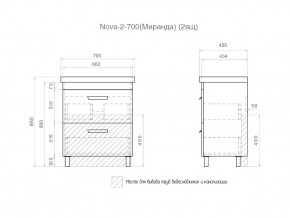 Комплект мебели в ванную Nova 700 2 ящика в Магнитогорске - magnitogorsk.mebel74.com | фото 5