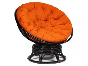 Кресло-качалка Papasan w 23/01 B с подушкой Antique brown, ткань Оранжевый в Магнитогорске - magnitogorsk.mebel74.com | фото