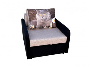 Кресло кровать Канзасик с подлокотниками кот с ромашками-2 в Магнитогорске - magnitogorsk.mebel74.com | фото