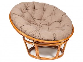 Кресло Papasan 23/01 W с подушкой Cognac, экошерсть Коричневый в Магнитогорске - magnitogorsk.mebel74.com | фото 1