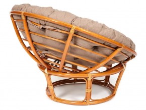 Кресло Papasan 23/01 W с подушкой Cognac, экошерсть Коричневый в Магнитогорске - magnitogorsk.mebel74.com | фото 2