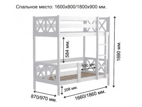 Кровать 2-х ярусная Аист-2 Классика белый 1600х800 мм в Магнитогорске - magnitogorsk.mebel74.com | фото 2