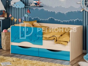 Кровать Дельфин-2 МДФ Голубой металлик в Магнитогорске - magnitogorsk.mebel74.com | фото