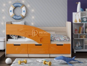 Кровать Дельфин-6 МДФ 1600 Оранжевый металлик в Магнитогорске - magnitogorsk.mebel74.com | фото