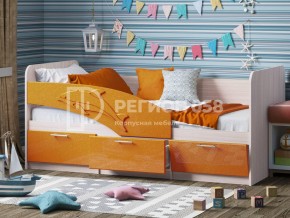 Кровать Дельфин МДФ 1600 Оранжевый металлик в Магнитогорске - magnitogorsk.mebel74.com | фото