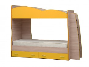 Кровать детская двухъярусная Юниор 1.1 желтая в Магнитогорске - magnitogorsk.mebel74.com | фото 1