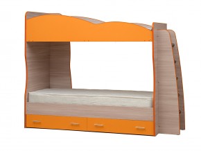 Кровать детская двухъярусная Юниор 1.1 оранжевая в Магнитогорске - magnitogorsk.mebel74.com | фото 1