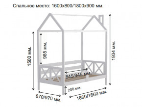 Кровать Домик Аист-1 Классика белый 1600х800 в Магнитогорске - magnitogorsk.mebel74.com | фото 2