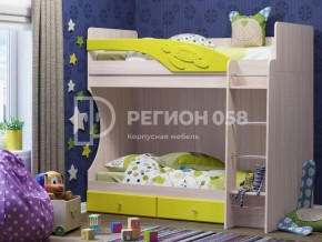 Кровать двухъярусная Бемби МДФ Лимон матовый в Магнитогорске - magnitogorsk.mebel74.com | фото 1