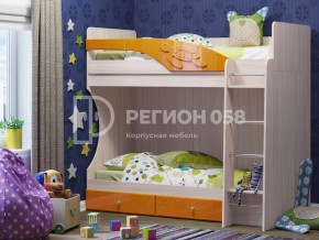 Кровать двухъярусная Бемби МДФ Оранжевый металлик в Магнитогорске - magnitogorsk.mebel74.com | фото