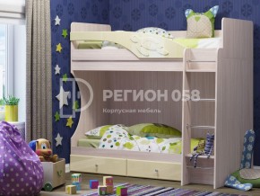 Кровать двухъярусная Бемби МДФ Ваниль глянец в Магнитогорске - magnitogorsk.mebel74.com | фото