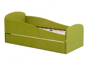 Кровать с ящиком Letmo оливковый (велюр) в Магнитогорске - magnitogorsk.mebel74.com | фото