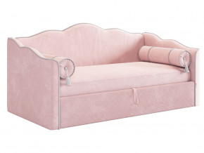 Кровать софа Лея 900 велюр нежно-розовый/галька в Магнитогорске - magnitogorsk.mebel74.com | фото