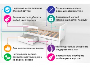 Кровать-тахта мягкая Svogen с ящиками и бортиком бежевый в Магнитогорске - magnitogorsk.mebel74.com | фото 3