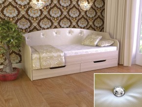 Кровать Юниор Тип 2 шимо светлый/белый перламутр 800х1600 в Магнитогорске - magnitogorsk.mebel74.com | фото 1
