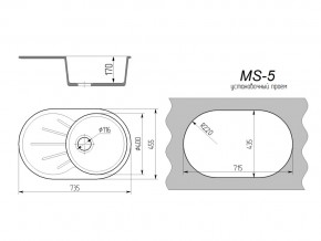 Кухонная мойка MS-5 в Магнитогорске - magnitogorsk.mebel74.com | фото 2