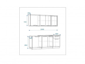 Кухонный гарнитур 11 Грецкий орех 1500 в Магнитогорске - magnitogorsk.mebel74.com | фото 2