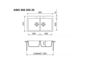 Мойка Longran Amanda AMG 860.500 20 в Магнитогорске - magnitogorsk.mebel74.com | фото 2