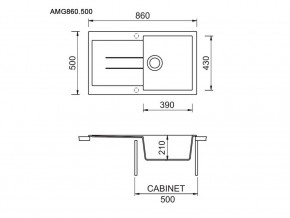 Мойка Longran Amanda AMG 860.500 в Магнитогорске - magnitogorsk.mebel74.com | фото 2