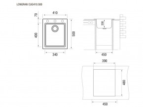 Мойка Longran Cube CUG 410.500 в Магнитогорске - magnitogorsk.mebel74.com | фото 2