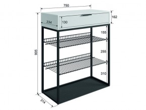 Обувница Краш черный муар/дуб крафт золотой в Магнитогорске - magnitogorsk.mebel74.com | фото 4