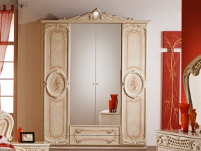 Шкаф 4-х дверный с зеркалами Роза беж в Магнитогорске - magnitogorsk.mebel74.com | фото 1