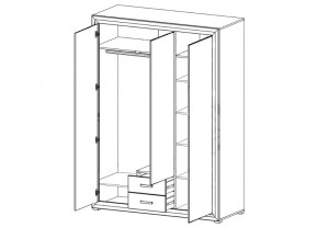 Шкаф B136-SZF3D2S Мальта сибирская лиственница в Магнитогорске - magnitogorsk.mebel74.com | фото 2