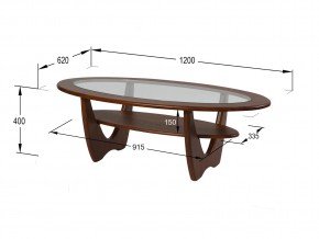Стол журнальный Юпитер со стеклом СЖС-01 орех в Магнитогорске - magnitogorsk.mebel74.com | фото 2